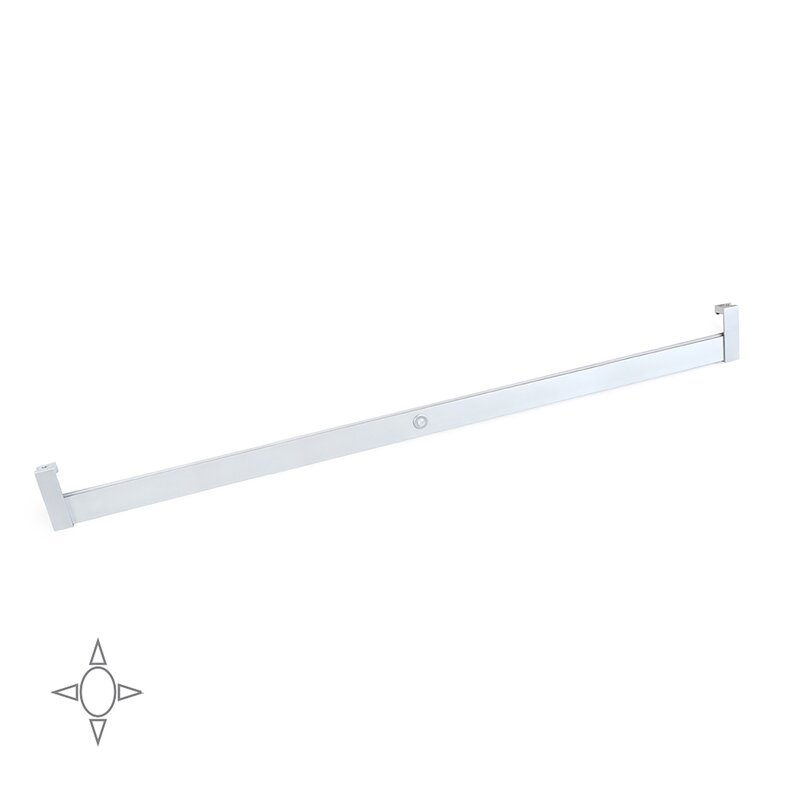 Emuca Barra para armario con luz LED Polux con sensor de movimiento (12V DC), 1.158, Anodizado mate, Plástico y Aluminio, 1 ud.