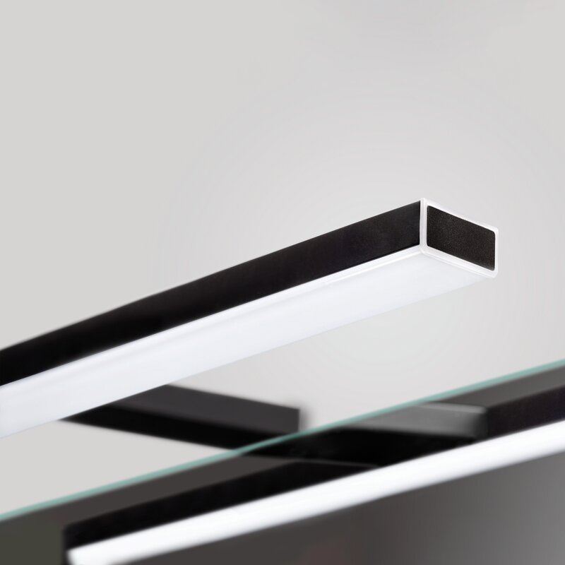 Emuca Foco LED para espejo de baño Leo (AC 230V 50Hz), 6 W, Pintado negro, Plástico
