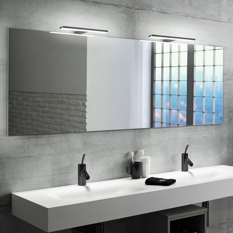 Emuca Foco LED para espejo de baño Leo (AC 230V 50Hz), 6 W, Pintado negro, Plástico