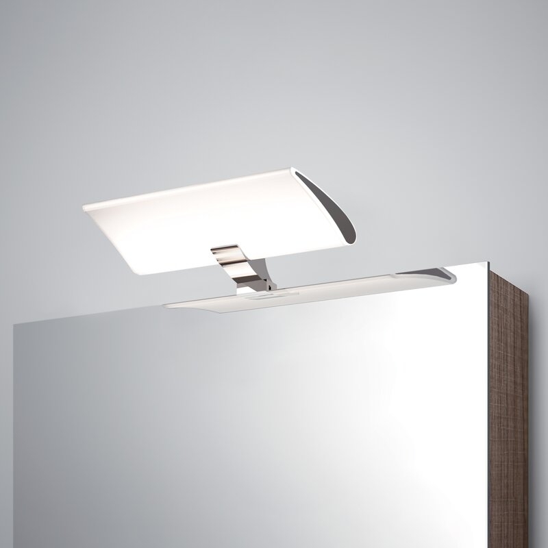 Emuca Foco LED para espejo de baño Aries (AC 230V 50Hz), 7 W, Cromado, Plástico y Aluminio