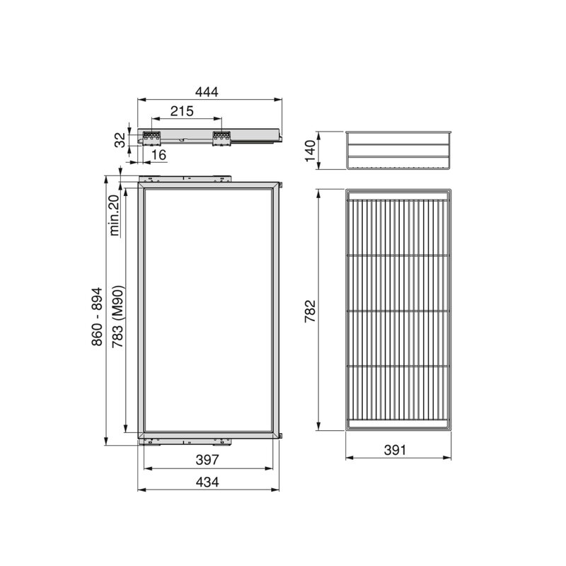 Kit cajón alambre Hack para armarios