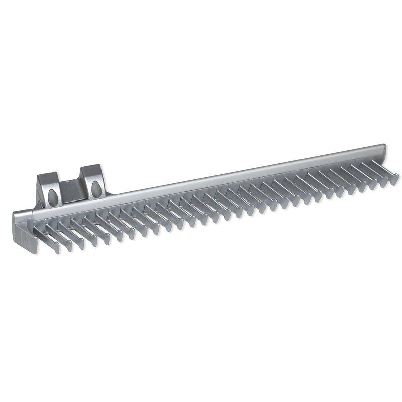 Emuca Corbatero lateral extraíble, Anodizado mate, Plástico y Aluminio, 1 ud.