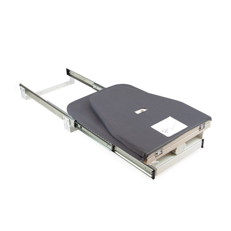 Emuca Tabla de planchar plegable Iron 180º para mueble, Acero y Madera, 1 ud.