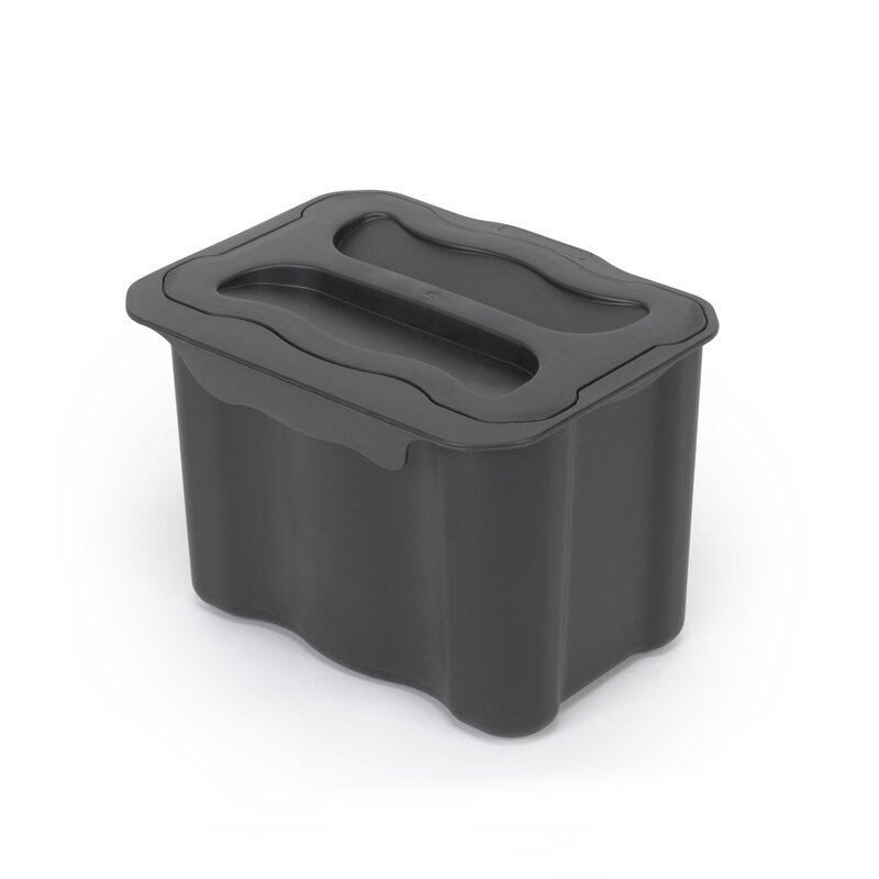 Emuca Contenedor de reciclaje auxiliar Recycle de 5 L para cocina, Plástico gris antracita, Plástico, 1 un