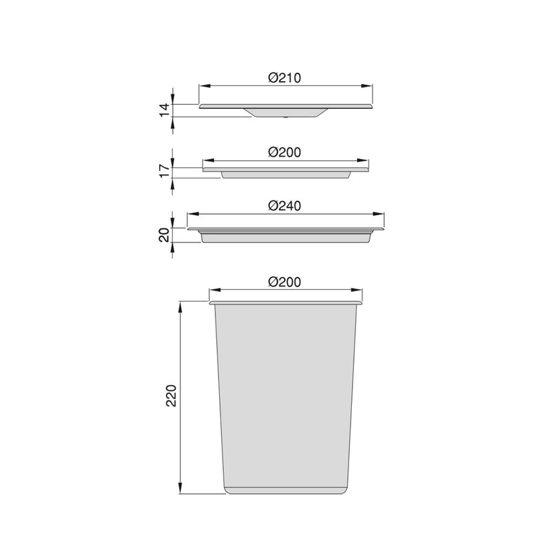 Cubo de basura empotrable Recycle para encimera de cocina
