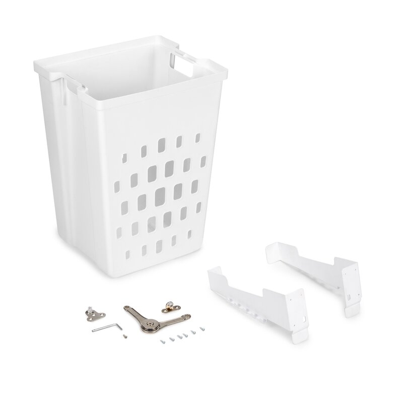 Emuca Cesto lavandería Laundry para módulo, Plástico blanco, Plástico y Acero, 1 ud.