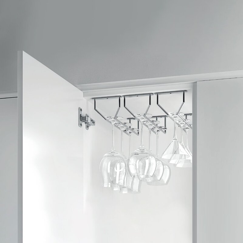 Emuca Soporte para copas Supra para muebles., Cromado, Acero, 1 ud.