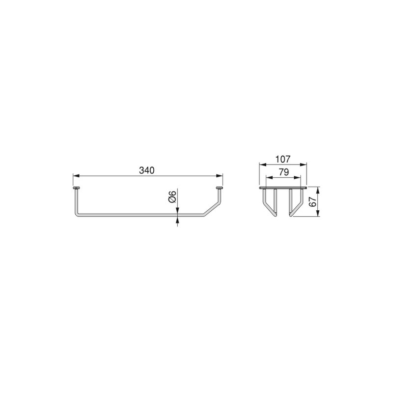 Emuca Soporte para copas Supra para muebles., Cromado, Acero, 1 ud.