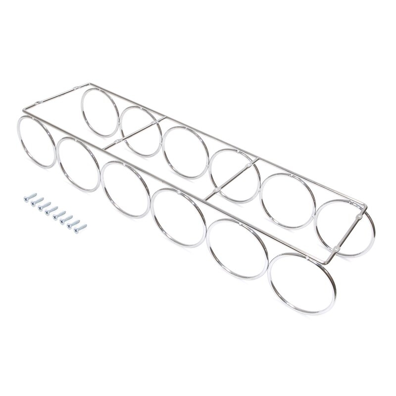 Emuca Botellero Supra con 6 huecos para mueble, Cromado, Acero, 1 ud.