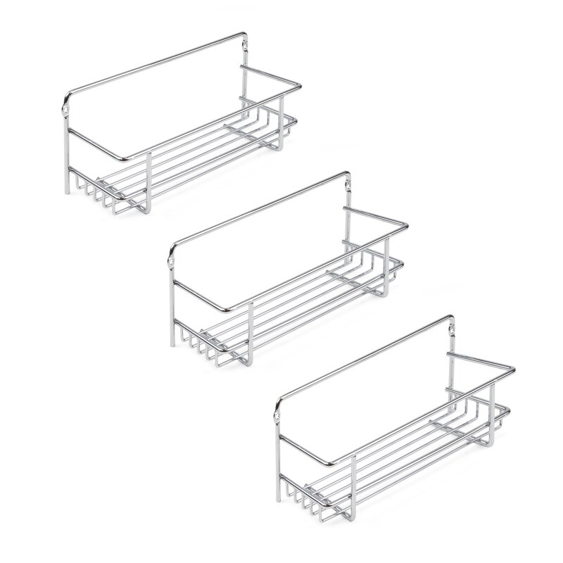 Emuca Set de 3 estantes especieros Supra para muebles de cocina, Cromado, Acero, 1 lote de 3 uds.