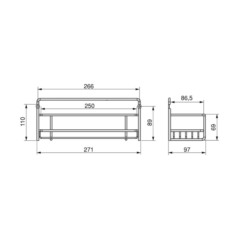Emuca Set de 3 estantes especieros Supra para muebles de cocina, Cromado, Acero, 1 lote de 3 uds.