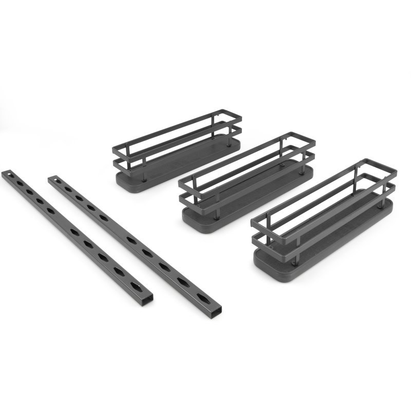 Emuca Especiero de 3 bandejas Titane para mueble de cocina o pared., Gris antracita, Acero, 1 ud.
