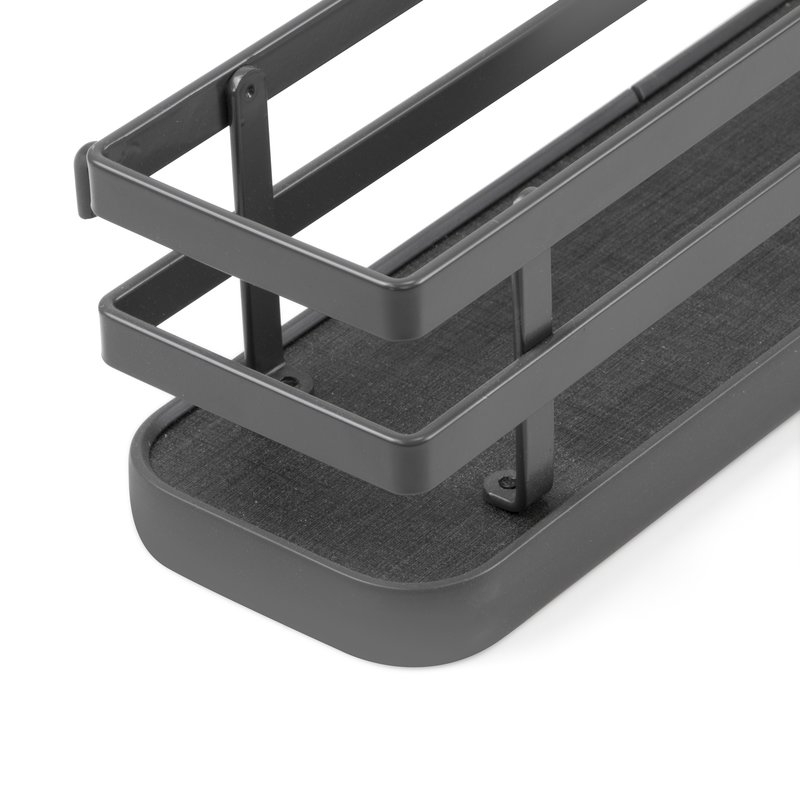 Emuca Especiero de 3 bandejas Titane para mueble de cocina o pared., Gris antracita, Acero, 1 ud.