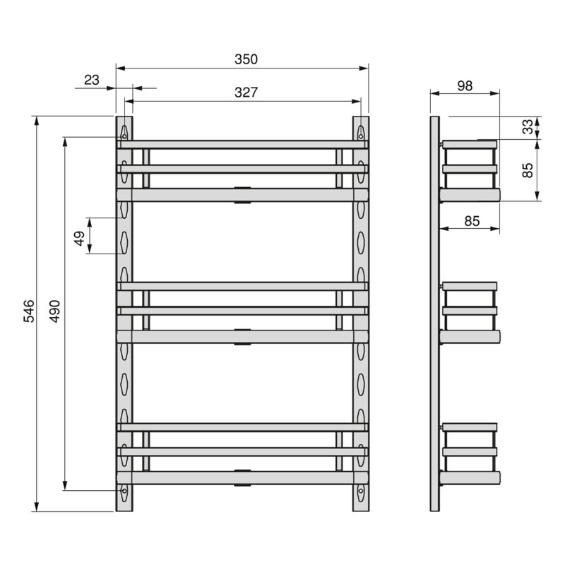 Emuca Especiero de 3 bandejas Titane para mueble de cocina o pared., Gris antracita, Acero, 1 ud.