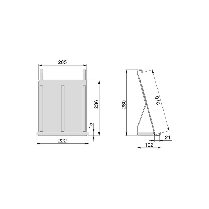 Emuca Soporte para tablet Titane, Gris antracita, Acero, 1 ud.