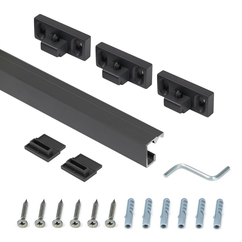 Emuca Perfil para colgar accesorios de cocina Titane, 1,1 m, Gris antracita, Aluminio y Zamak