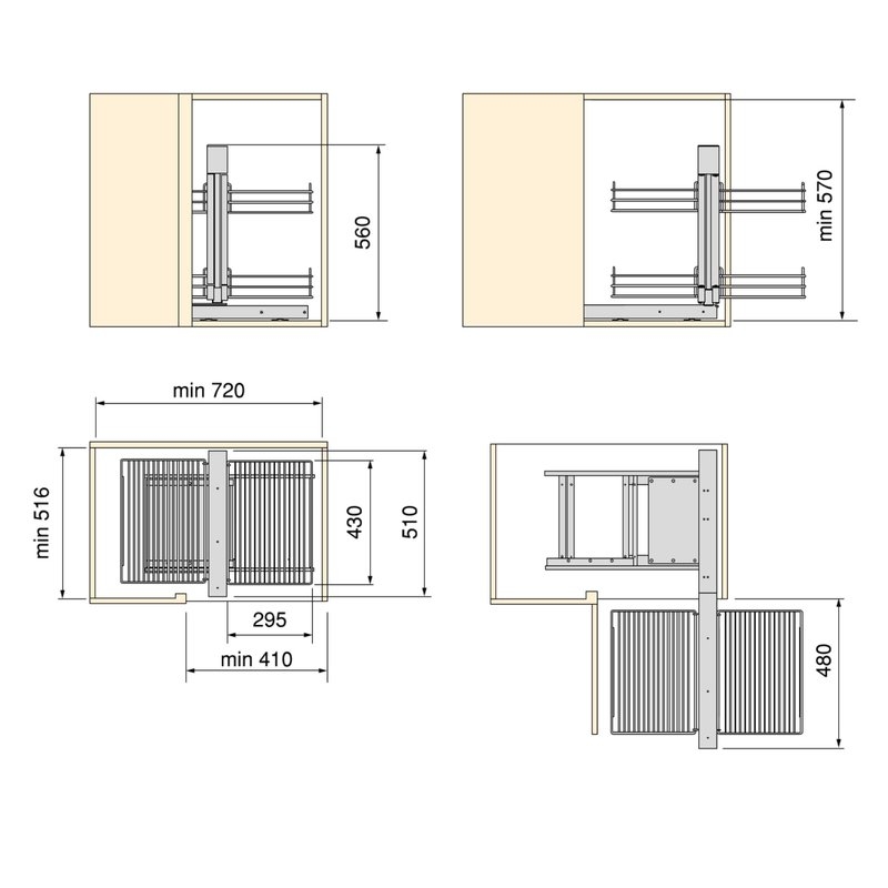 Rinconero articulado Suprastar para mueble de cocina