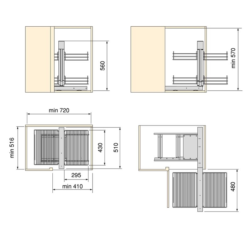 Rinconero articulado Suprastar para mueble de cocina