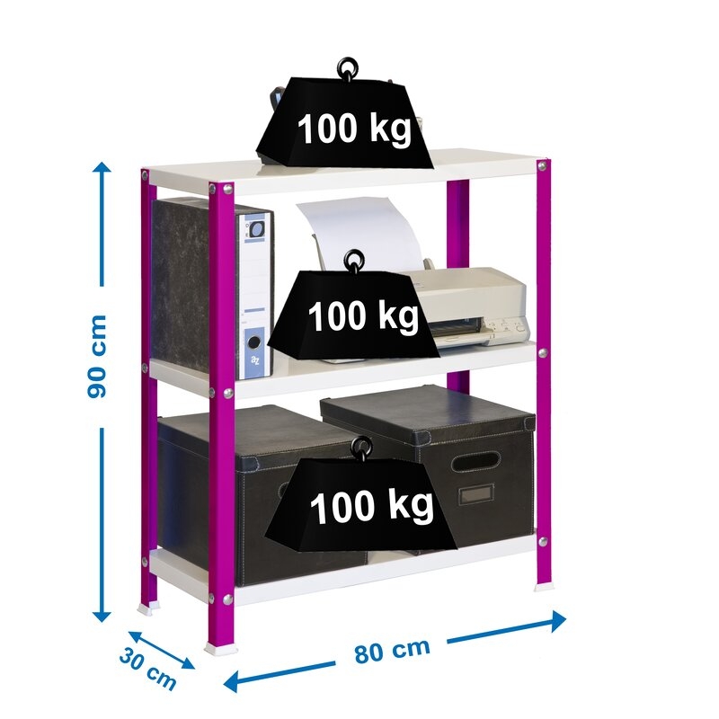 Estantería met 90x80x30cm Rosa SIMONRACK