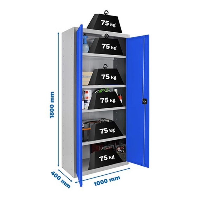 Armario met 180x100x40cm GR/AZ SIMONRACK