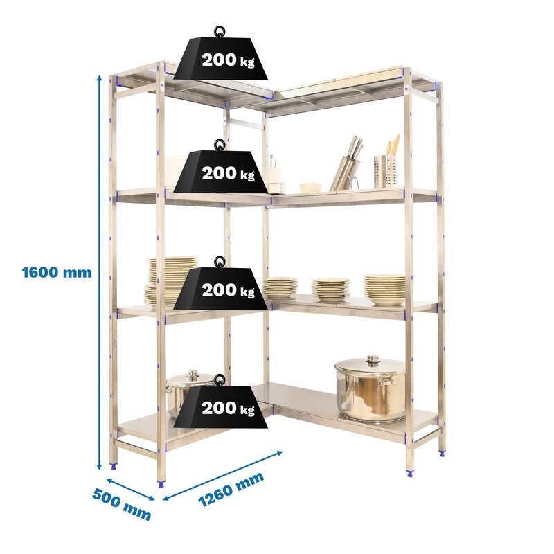 Estantería inox 1600x500mm SIMONRACK