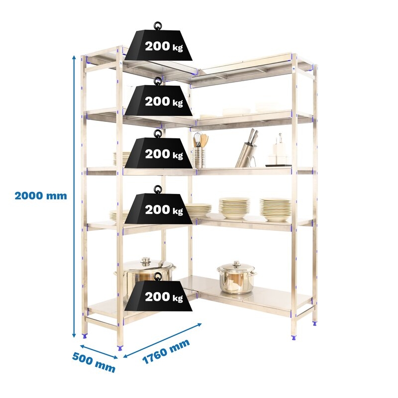Estantería inox 2000x500mm SIMONRACK