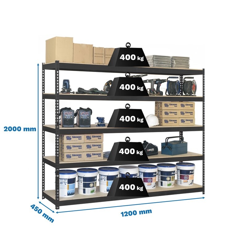 Estantería met 200x120x45cm An SIMONRACK