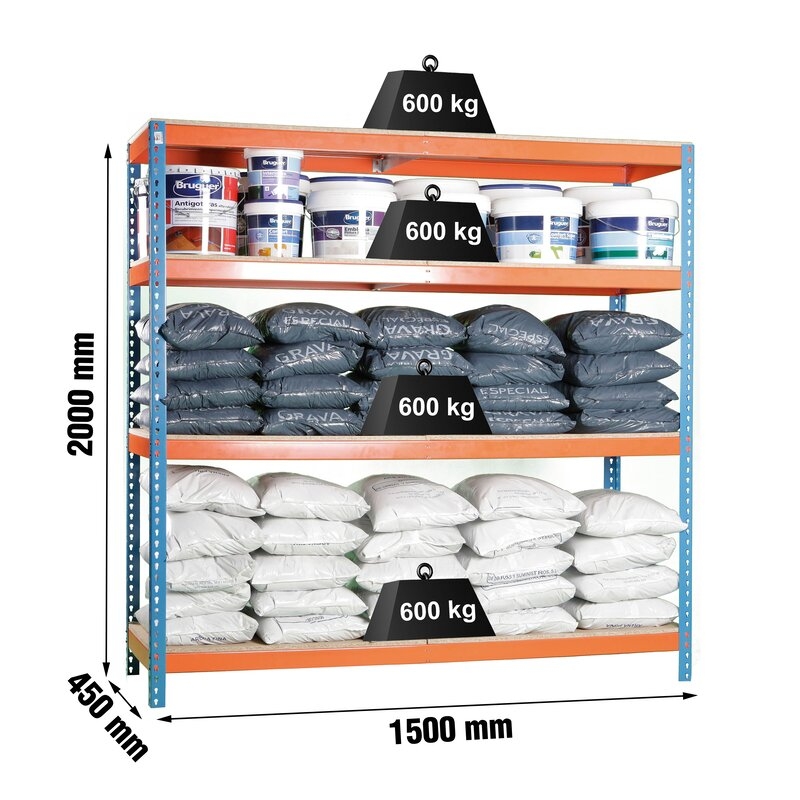 Estantería met200x150x60cm Azul/Naranja SIMONRACK