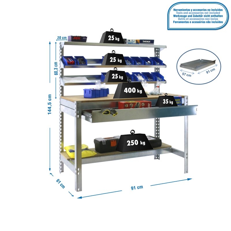 Banco tbjo 144,5x91x61cm Ga SIMONRACK