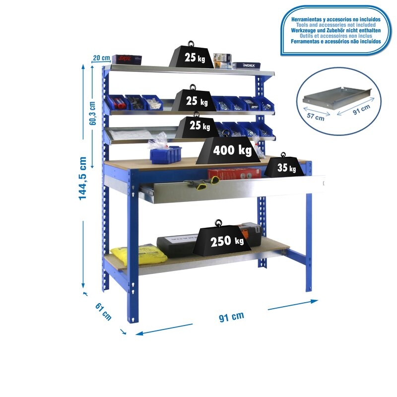 Banco tbjo 144,5x91x61cm Az SIMONRACK