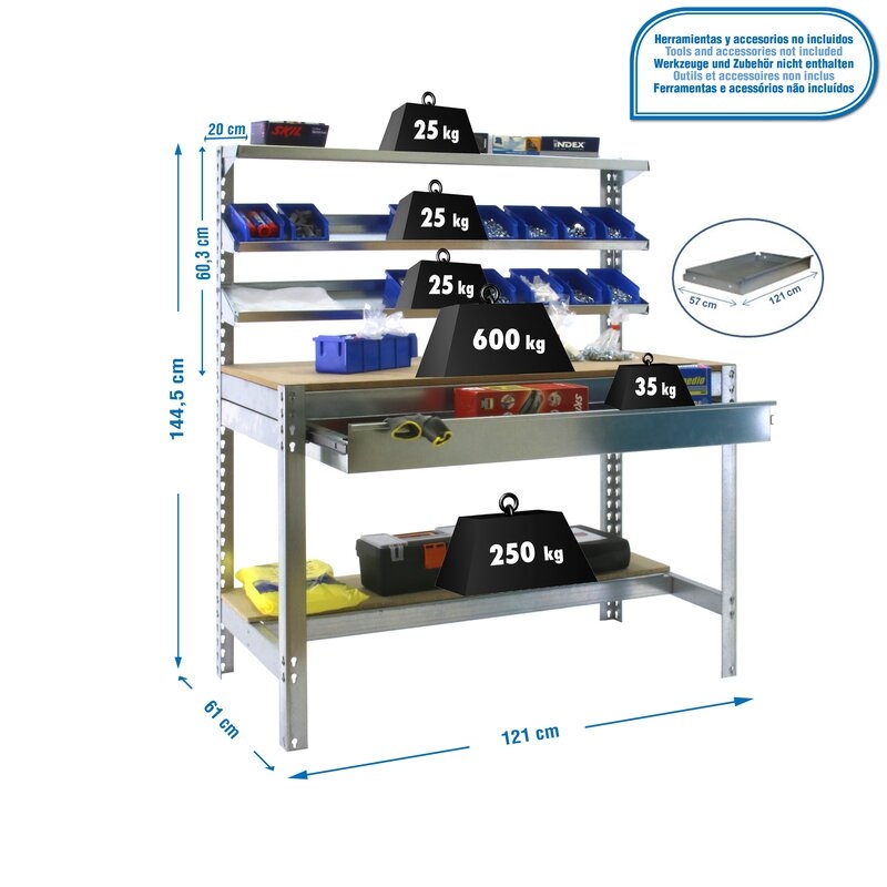 Banco tbjo 144,5x121x61cm Ga SIMONRACK
