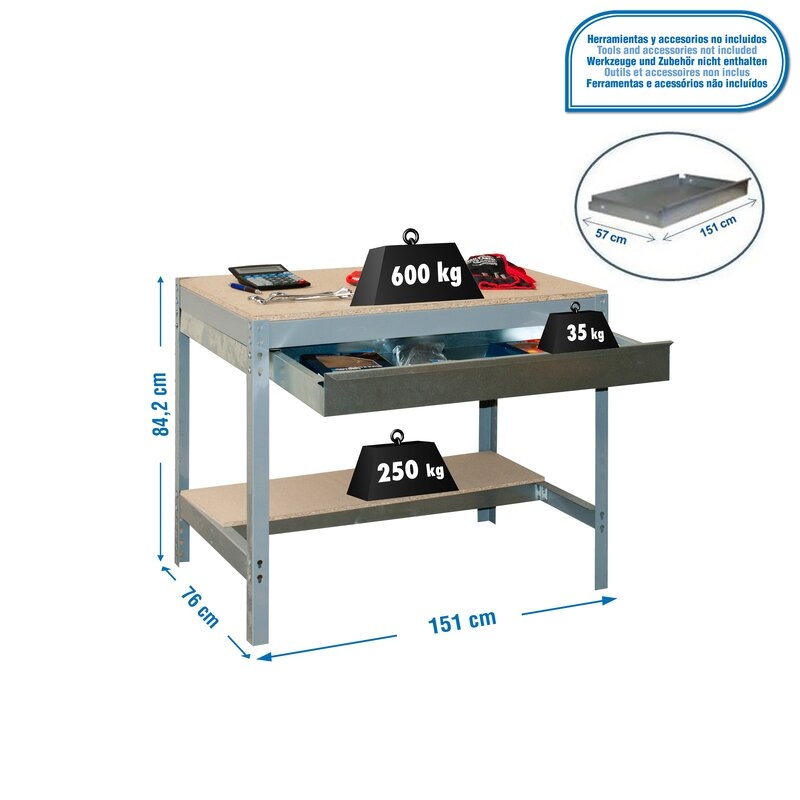 Banco tbjo 84,2x151x76cm Gr SIMONRACK