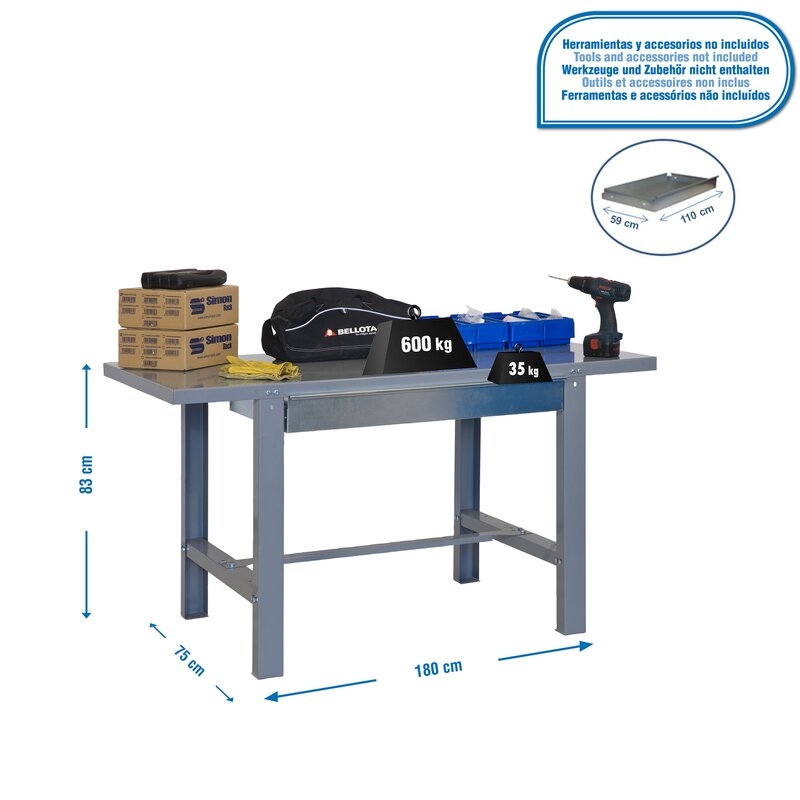 Banco tbjo 83x180x73cm Gr SIMONRACK