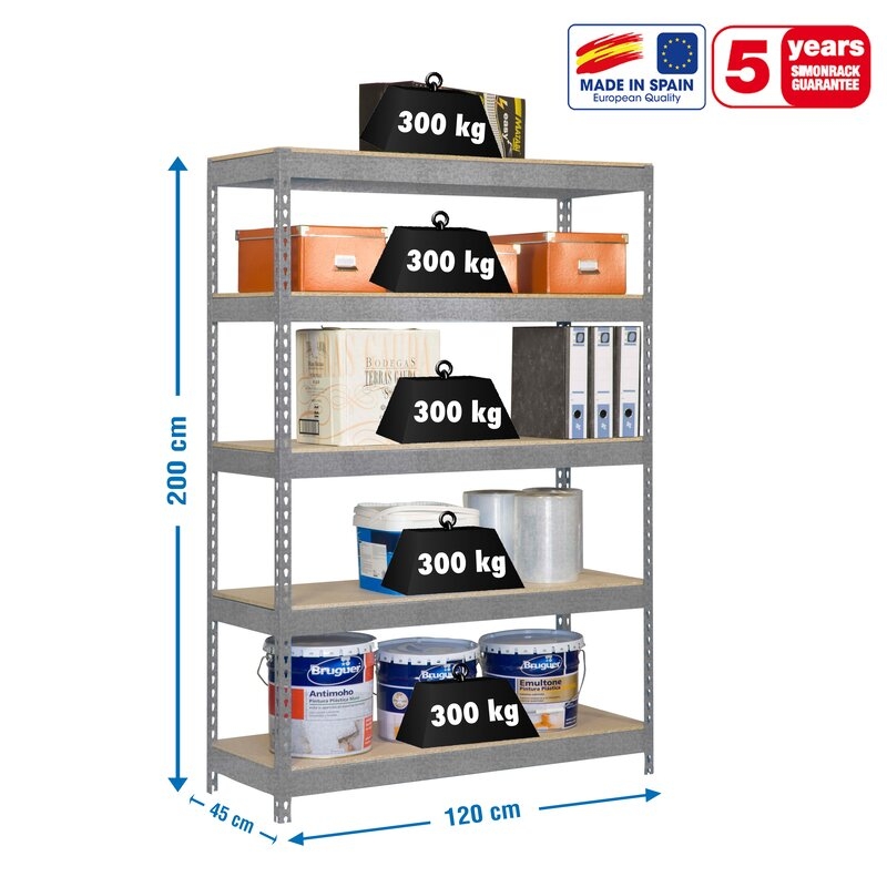 Estantería met 200x120x45cm Ga SIMONRACK