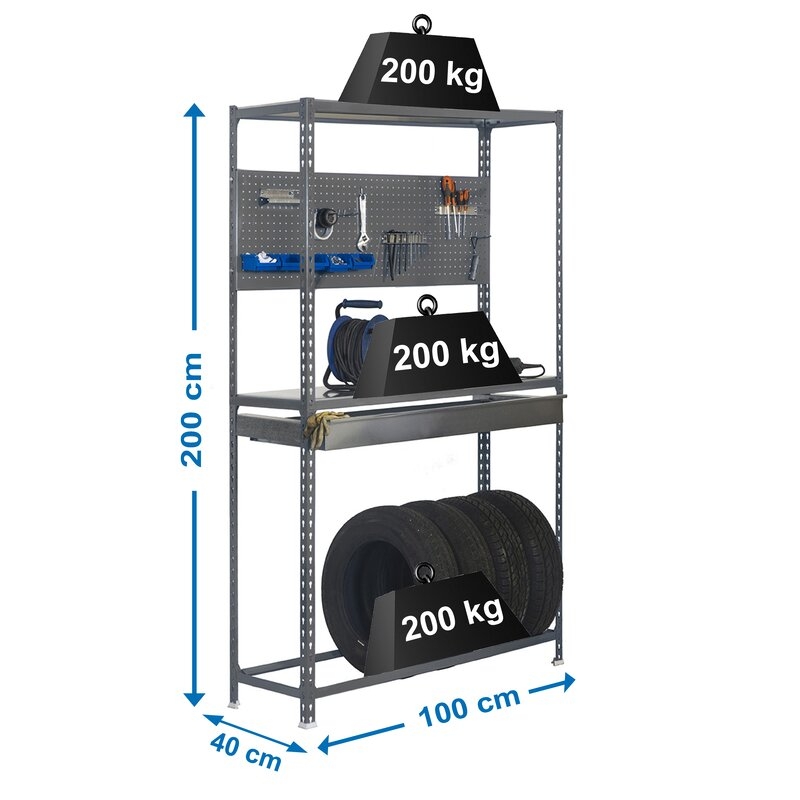 Estantería met 200x100x40cm Gr SIMONRACK