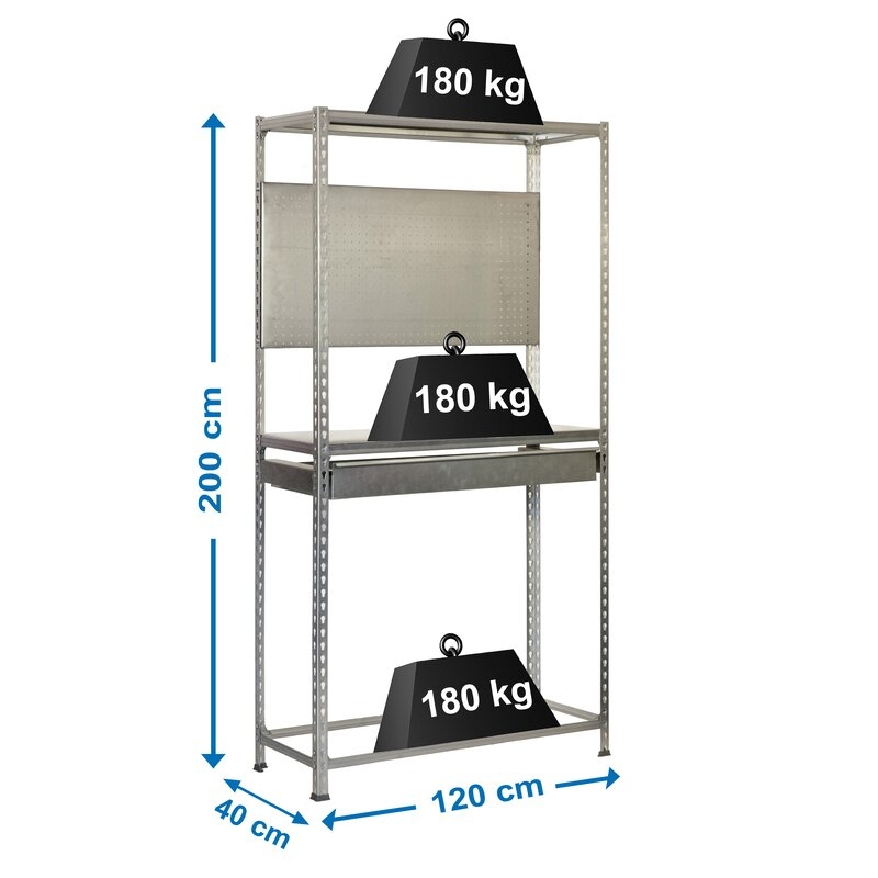 Estantería met 200x120x40cm Ga SIMONRACK