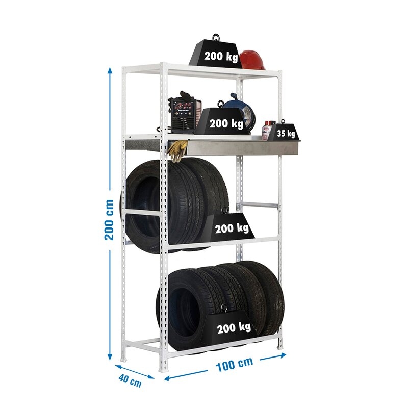 Estantería met 200x100x40cm Bl SIMONRACK