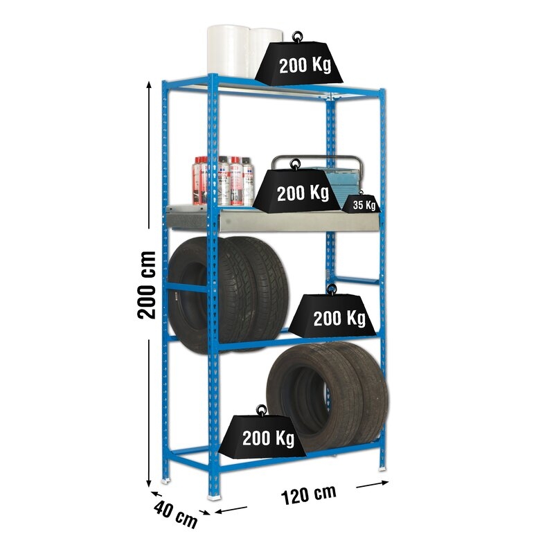 Estantería met 200x120x40cm Az SIMONRACK