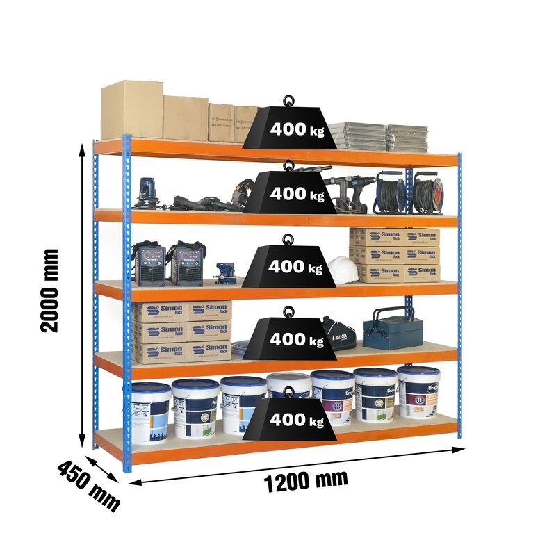 Estantería met 200x120x45cm AN SIMONRACK