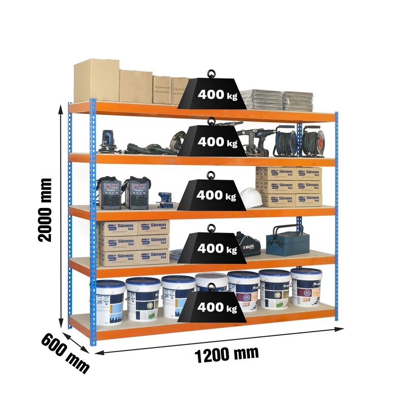 Estantería met 200x120x60cm AN SIMONRACK