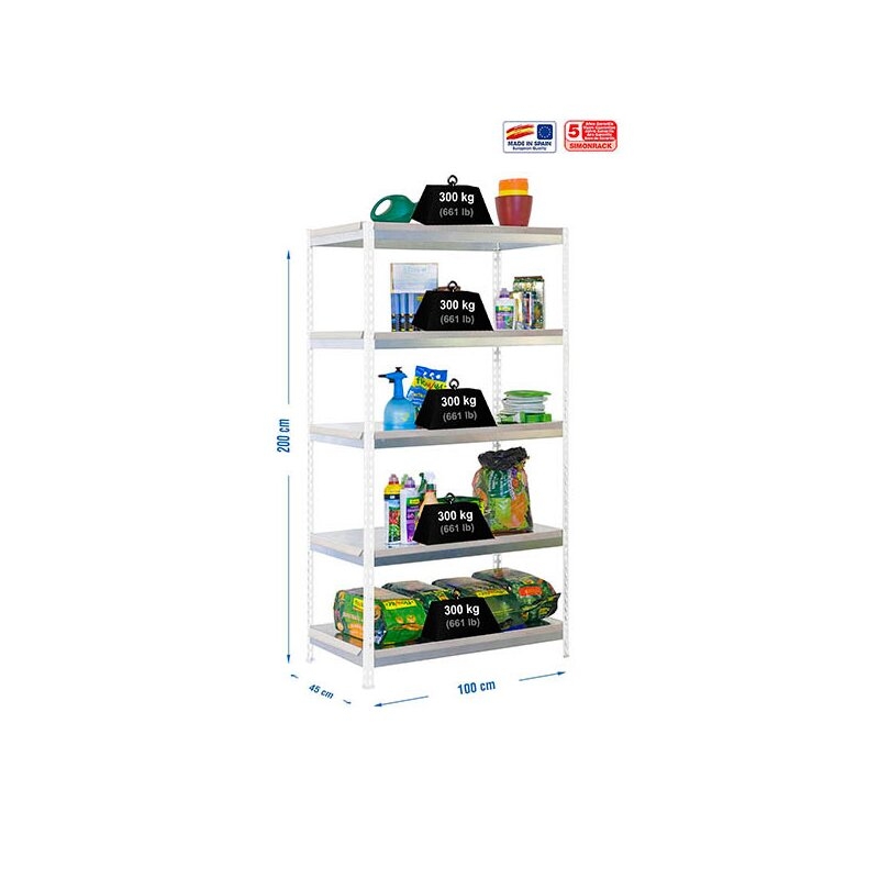 Estantería met 200x100x45cm Bl SIMONRACK