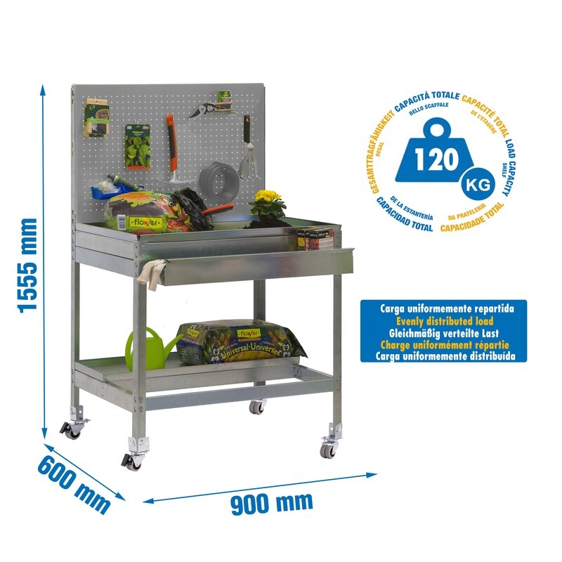 Est. ac inox 155,5x90x60cmGr SIMONRACK