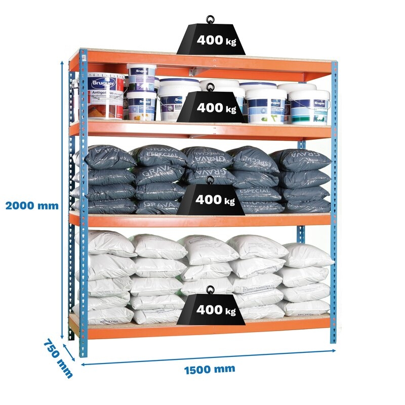 Estantería met 200x150x75cm AN SIMONRACK
