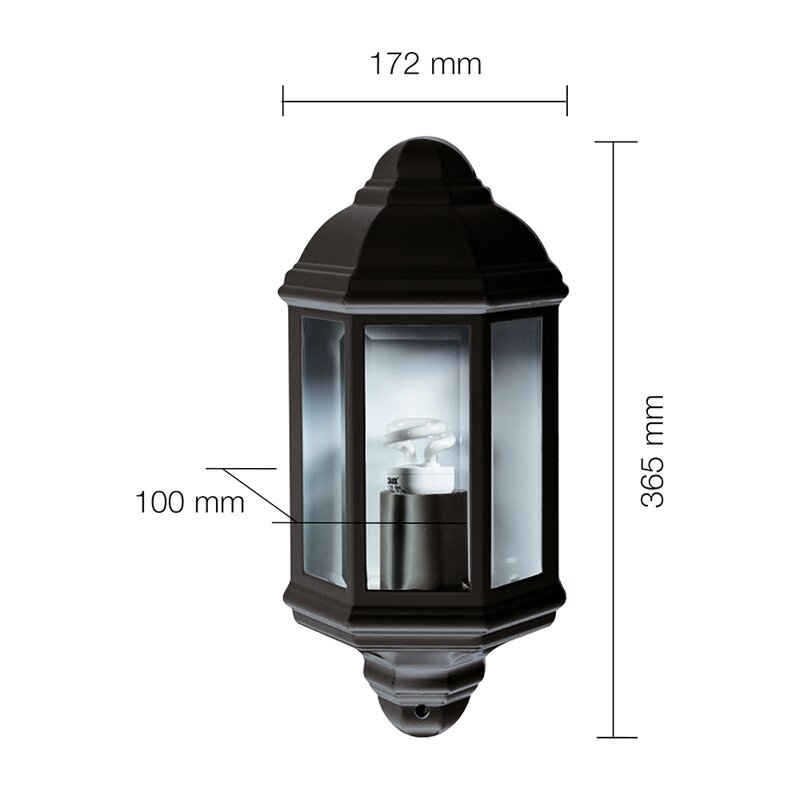 Aplique de Pared Hamar 60W Negro Luxform