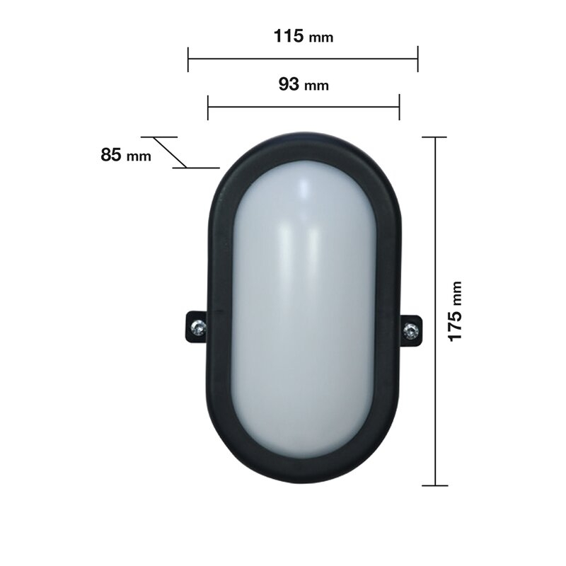 Aplique Ovalado LED Negro Luxform