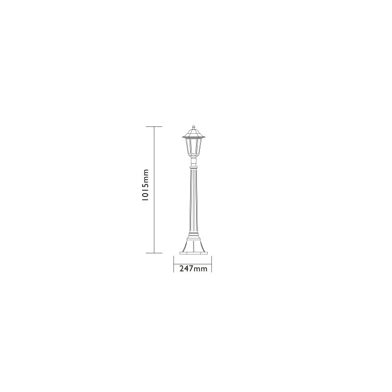 Farol orlando 1m negro luxform