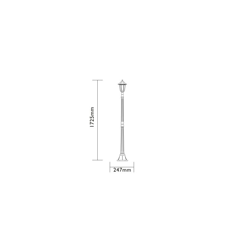 Farol orlando 1,7m negro luxform