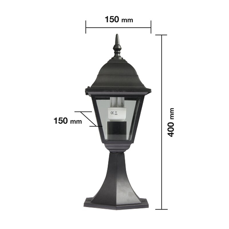 Farola Sobremuro Colorado Negro Luxform