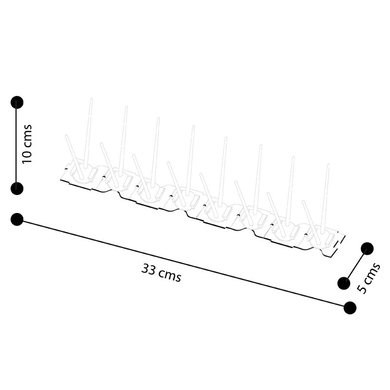Ahuyentador de Palomas 3 tiras 330X45X105MM Plástico Coati