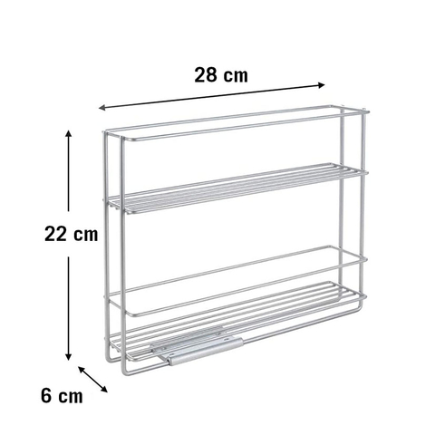 Metaltex Estante deslizante de especias 3 niveles X-Tend metal 2 uds